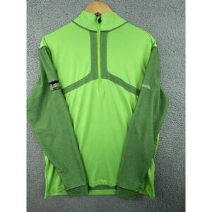 Columbia Golf Omni Wick Arrow Pullover Mens Medium Green 1/4 Zip Stretch
